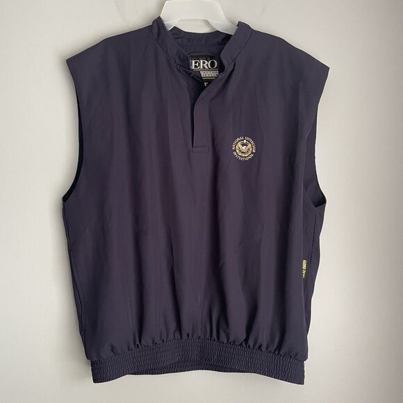 Zero Restriction Gore Tex Golf Vest Mens L Blue Windbreaker Interclub Invitation - Picture 1 of 14